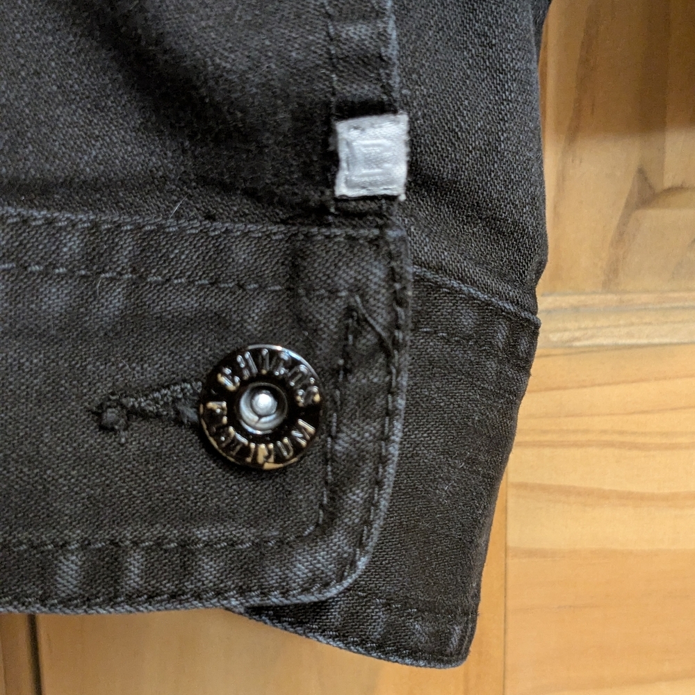 Chico’s Platinum Black Denim Jacket Women’s Sz 2 Large Fall Winter Classic Comfy - Picture 6 of 12